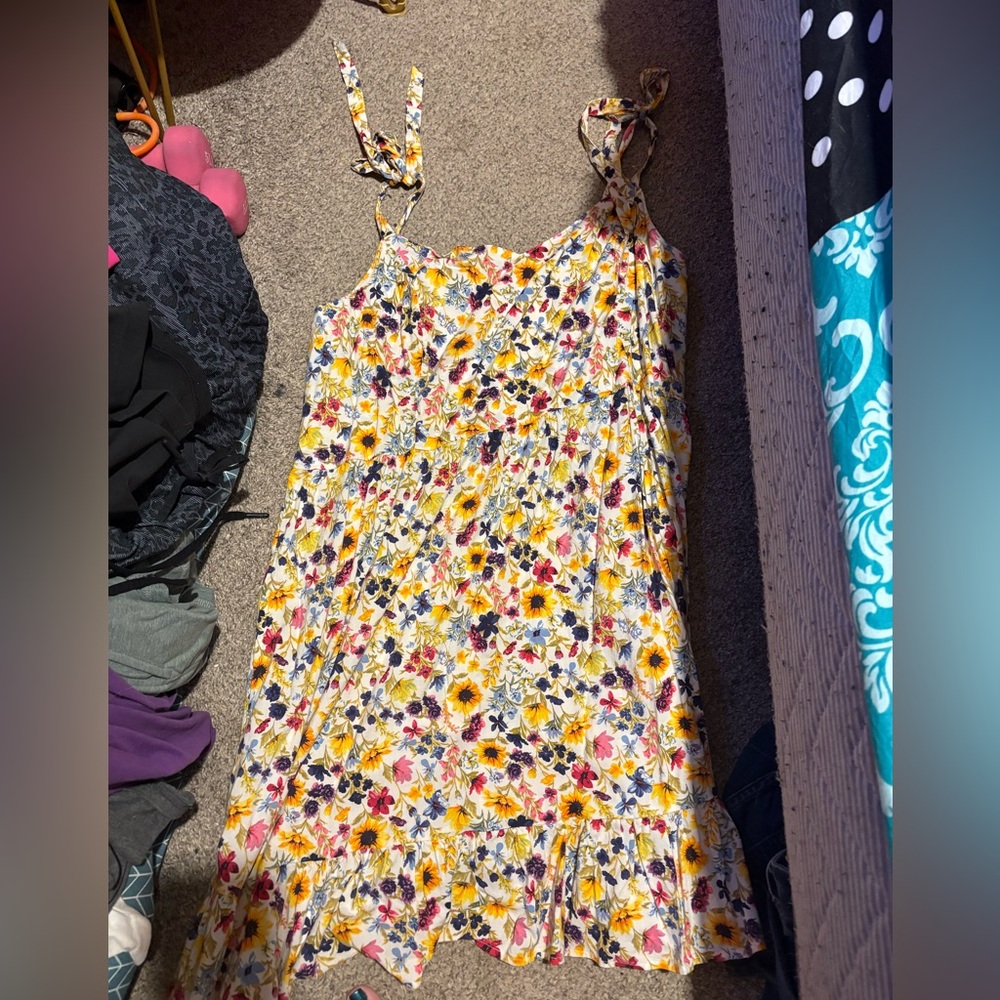 Floral Sleeveless Dress with Tie Straps